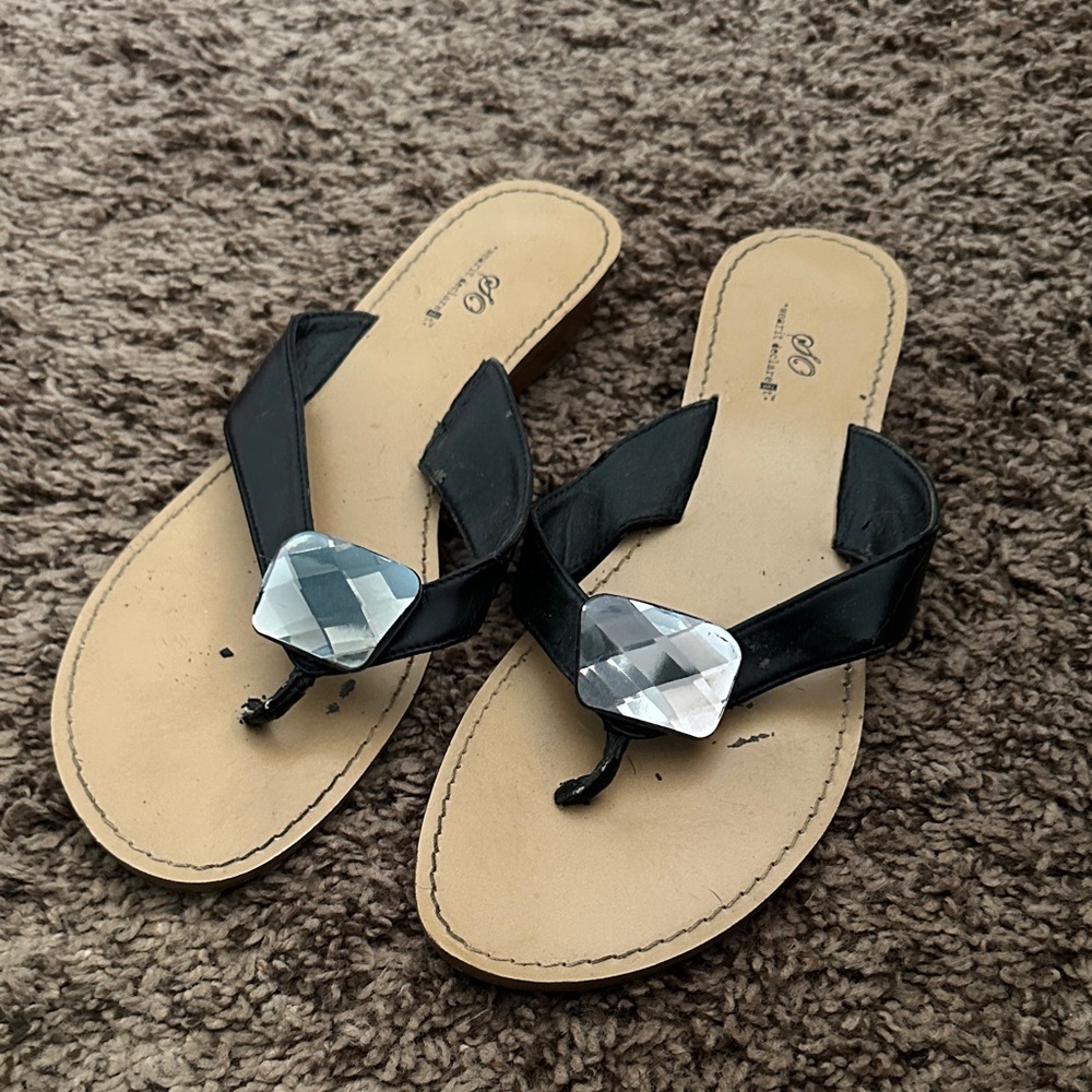 SO Black Sandals with Silver Detail